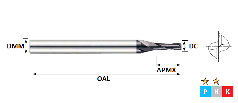 0.4mm 2 Flute Miniature Pulsar Carbide Slot Drill